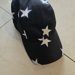 Black Star Print Baseball Cap - Women's Hat